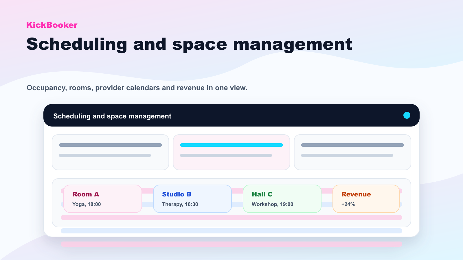 Dashboard for scheduling and space management